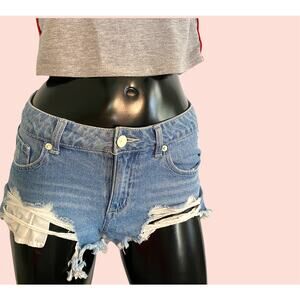 Forever 21 Distressed Zipper Shorts